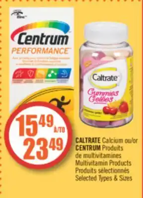 Pharmaprix CALTRATE or CENTRUM MULTIVITAMIN PRODUCTS offer
