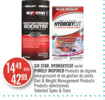 Pharmaprix SIX STAR HYDROXYCUT or PURELY INSPIRED Diet & Weight Management Products offer