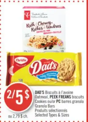 Pharmaprix DAD'S Oatmeal, PEEK FREANS Cookies or PC Granola Bars offer