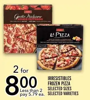 Metro IRRESISTIBLES FROZEN PIZZA SELECTED SIZES SELECTED VARIETIES offer