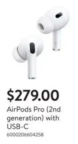 Walmart AirPods Pro (2nd generation) with USB-C offer