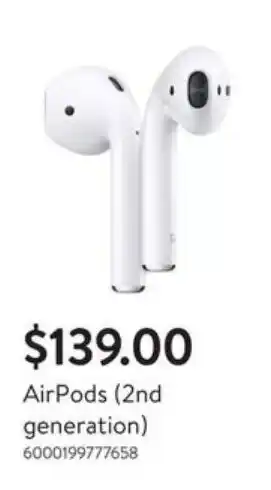 Walmart AirPods (2nd generation) offer
