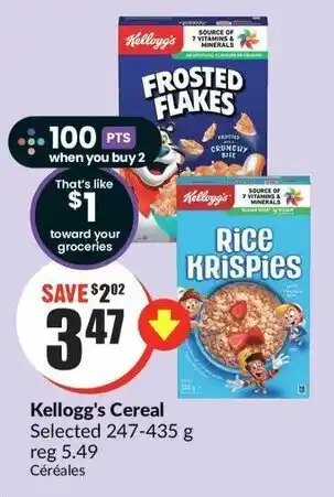 FreshCo Kellogg's Cereal Selected 247-435g offer