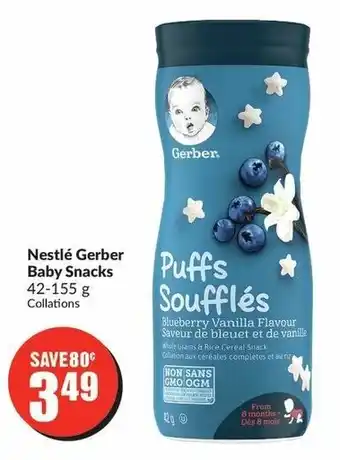 FreshCo Nestlé Gerber Baby Snacks 42-155g offer