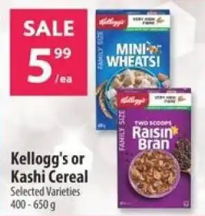Co-op Kellogg's or Kashi Cereal Selected Varieties 400-650g offer