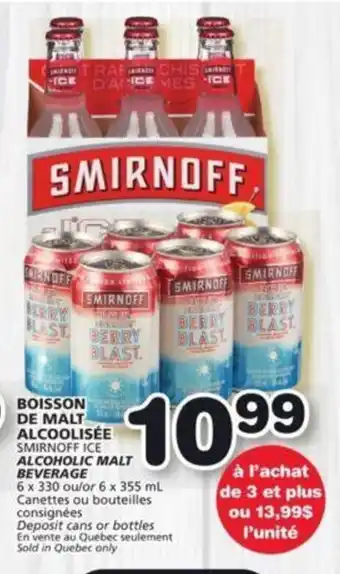 IGA SMIRNOFF ICE ALCOHOLIC MALT BEVERAGE offer