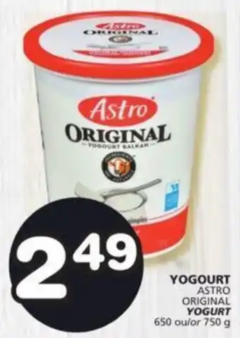 IGA ASTRO ORIGINAL YOGURT offer
