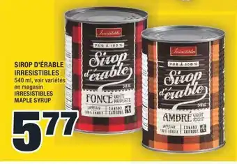Super C IRRESISTIBLES MAPLE SYRUP offer