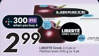 Sobeys LIBERTÉ Greek 2-4 pk or Méditerranée 500g or 4 pk offer