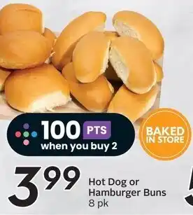 Sobeys Hot Dog or Hamburger Buns 8 pk offer