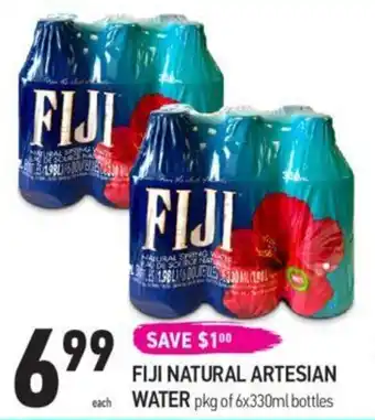 FIJI NATURAL ARTESIAN WATER pkg of 6x330ml bottles