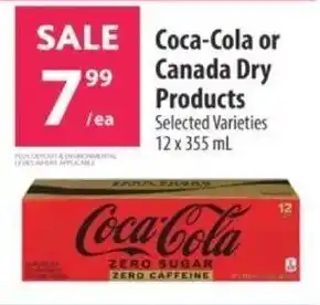 Co-op Coca-Cola or Canada Dry Products Selected Varieties 12 x 355mL offer