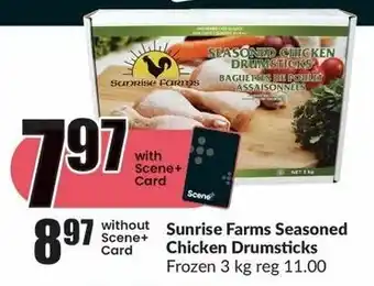FreshCo Sunrise Farms Seasoned Chicken Drumsticks Frozen 3kg offer
