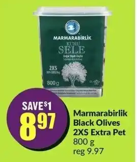 FreshCo Marmarabirlik Black Olives 2XS Extra Pet 800g offer