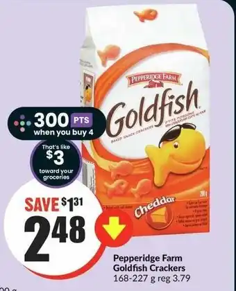 FreshCo Pepperidge Farm Goldfish Crackers 168-227g offer