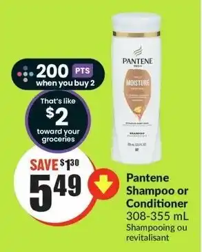 FreshCo Pantene Shampoo or Conditioner 308-355mL offer