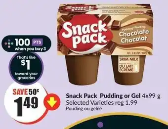 FreshCo Snack Pack Pudding or Gel 4x99g Selected Varieties offer