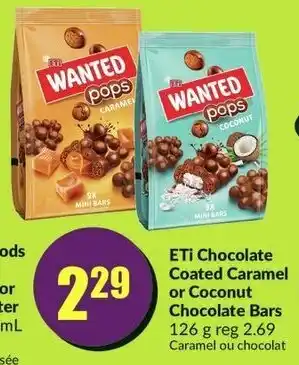 FreshCo ETI Chocolate Coated Caramel or Coconut Chocolate Bars 126g offer
