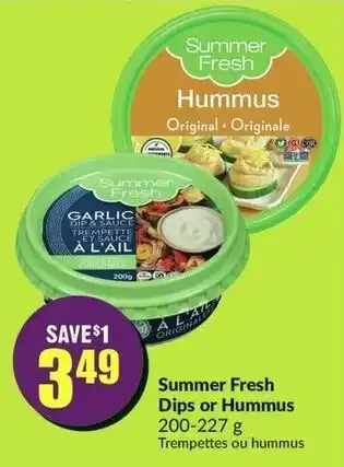 FreshCo Summer Fresh Dips or Hummus 200-227g offer