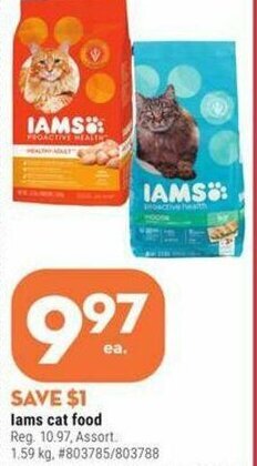 Giant Tiger Iams cat food offer