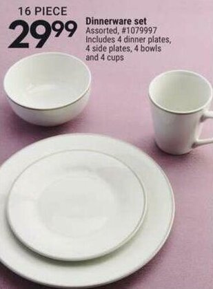 Giant Tiger Dinnerware set offer
