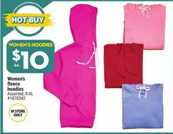 Giant Tiger Women's fleece hoodies offer