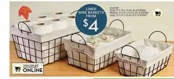 Giant Tiger Lined wire baskets from offer
