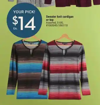 Giant Tiger Sweater knit cardigan or top offer
