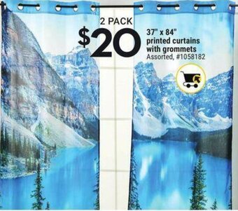 Giant Tiger Printed curtains with grommets offer