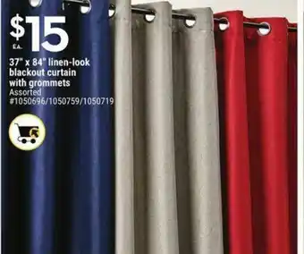 Giant Tiger Linen-look blackout curtain with grommets offer