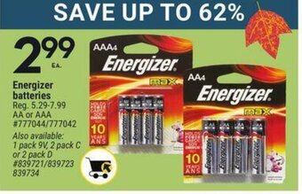 Giant Tiger Energizer batteries offer