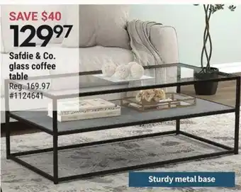 Giant Tiger Safdie & Co. glass coffee table offer