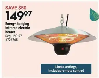 Giant Tiger Energ+ hangging infrared electric heater offer