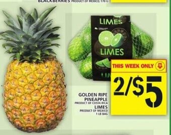 Food Basics Golden Ripe Pineapple, Limes offer