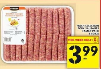 Food Basics Fresh Selection Pork Sausages Family Pack offer