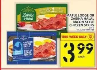 Food Basics Maple Lodge or Zabiha Halal Bacon Style offer