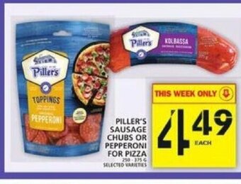 Food Basics Piller's Sausage Chubs Or Pepperoni For Pizza offer