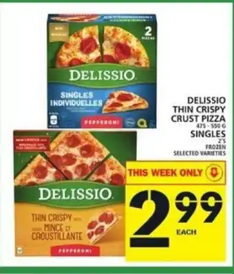 Food Basics Delissio Thin Crispy Crust Pizza offer