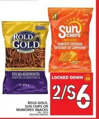 Food Basics Rold Gold, Sun Chips Or Munchies Snacks offer
