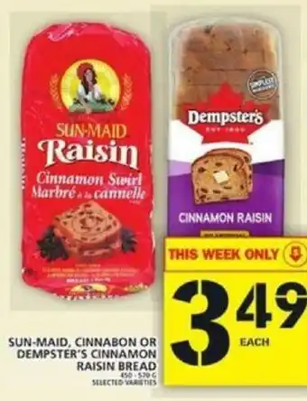 Food Basics Sun-Maid, Cinnabon Or Dempster's Cinnamon offer