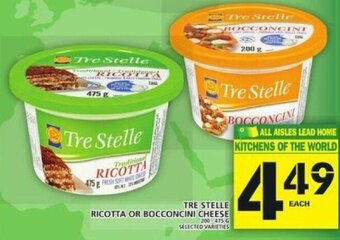 Food Basics Tre Stelle Ricotta Or Bocconcini Cheese offer