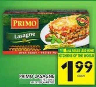 Food Basics Primo Lasagne offer