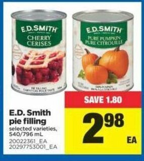 Real Canadian Superstore E.D. Smith Pie Filling offer