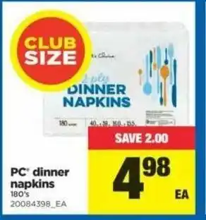 Real Canadian Superstore Dinner Napkins offer