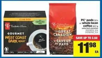 Real Canadian Superstore Pods Whole Bean Coffee offer