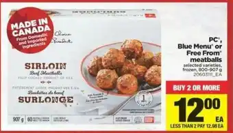 Real Canadian Superstore Blue Menu or Free From Meatballs offer