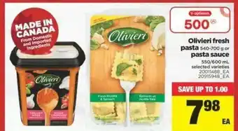 Real Canadian Superstore Olivieri Fresh Pasta or Pasta Sauce offer
