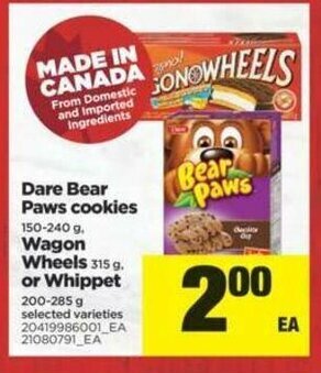 Real Canadian Superstore Dare Bear Paws Cookies offer