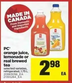 Real Canadian Superstore Orange Juice, Lemonade offer
