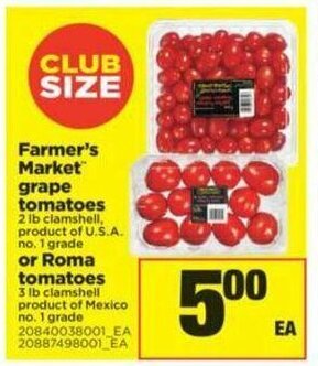 Real Canadian Superstore Farmer's Market Grape Tomatoes offer